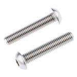 RS PRO Plain Stainless Steel Hex Socket Button Screw, ISO 7380, M8 x 40mm