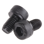 RS PRO Black, Self-Colour Steel Hex Socket Cap Screw, DIN 912, M5 x 8mm