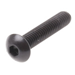RS PRO Black, Self-Colour Steel Hex Socket Button Screw, ISO 7380, M4 x 20mm