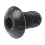 RS PRO Black, Self-Colour Steel Hex Socket Button Screw, ISO 7380, M5 x 8mm
