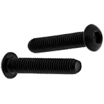 RS PRO Black, Self-Colour Steel Hex Socket Button Screw, ISO 7380, M6 x 30mm