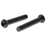 RS PRO Black, Self-Colour Steel Hex Socket Button Screw, ISO 7380, M6 x 40mm