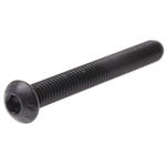 RS PRO Black, Self-Colour Steel Hex Socket Button Screw, ISO 7380, M6 x 50mm