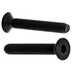 RS PRO Black, Self-Colour Steel Hex Socket Countersunk Screw, DIN 7991, M6 x 40mm