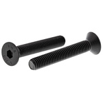 RS PRO Black, Self-Colour Steel Hex Socket Countersunk Screw, DIN 7991, M8 x 50mm