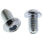 RS PRO Bright Zinc Plated Steel Hex Socket Button Screw, ISO 7380, M6 x 10mm