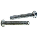RS PRO Bright Zinc Plated Steel Hex Socket Button Screw, ISO 7380, M5 x 35mm