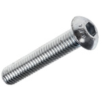 RS PRO Bright Zinc Plated Steel Hex Socket Button Screw, ISO 7380, M8 x 40mm