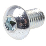 RS PRO Bright Zinc Plated Steel Hex Socket Button Screw, ISO 7380, M10 x 16mm