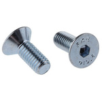 RS PRO Bright Zinc Plated Steel Hex Socket Countersunk Screw, DIN 7991, M6 x 50mm