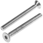 RS PRO Bright Zinc Plated Steel Hex Socket Countersunk Screw, DIN 7991, M6 x 60mm