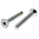 RS PRO Bright Zinc Plated Steel Hex Socket Countersunk Screw, DIN 7991, M8 x 50mm