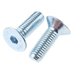 RS PRO Bright Zinc Plated Steel Hex Socket Countersunk Screw, DIN 7991, M10 x 30mm