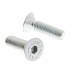 RS PRO Bright Zinc Plated Steel Hex Socket Countersunk Screw, DIN 7991, M10 x 35mm