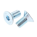 RS PRO Bright Zinc Plated Steel Hex Socket Countersunk Screw, DIN 7991, M12 x 25mm