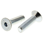 RS PRO Bright Zinc Plated Steel Hex Socket Countersunk Screw, DIN 7991, M10 x 40mm