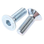 RS PRO Bright Zinc Plated Steel Hex Socket Countersunk Screw, DIN 7991, M12 x 35mm