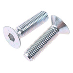 RS PRO Bright Zinc Plated Steel Hex Socket Countersunk Screw, DIN 7991, M12 x 45mm
