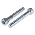 RS PRO Bright Zinc Plated Steel Hex Socket Cap Screw, DIN 912, M5 x 35mm