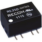 Recom R0.25 DC-DC Converter, ±5V dc/ ±25mA Output, 4.5 → 5.5 V dc Input, 0.25W, Surface Mount, +100°C Max Temp