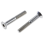 RS PRO Plain Stainless Steel Hex Socket Countersunk Screw, ISO 10642, M8 x 40mm