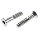 RS PRO Plain Stainless Steel Hex Socket Countersunk Screw, ISO 10642, M10 x 50mm