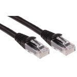 RS PRO Black Cat6 Cable U/UTP LSZH Male RJ45/Male RJ45, Terminated, 1m