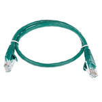 RS PRO Green PVC Cat5e Cable U/UTP, 500mm Male RJ45/Male RJ45