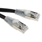 RS PRO Black PVC Cat5e Cable F/UTP, 1m Male RJ45/Male RJ45