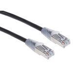 RS PRO Black PVC Cat5e Cable F/UTP, 3m Male RJ45/Male RJ45