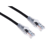 RS PRO Black PVC Cat5e Cable U/UTP, 3m Male RJ45/Male RJ45