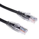 RS PRO Black PVC Cat5e Cable U/UTP, 1m Male RJ45/Male RJ45