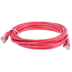 RS PRO Red PVC Cat5e Cable F/UTP, 3m Male RJ45/Male RJ45
