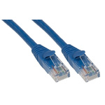 RS PRO Blue PVC Cat5e Cable U/UTP, 500mm Male RJ45/Male RJ45
