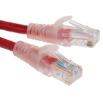 RS PRO Red PVC Cat5e Cable U/UTP, 1m Male RJ45/Male RJ45