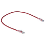 RS PRO Red PVC Cat5e Cable U/UTP, 500mm Male RJ45/Male RJ45