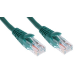 RS PRO Green PVC Cat5e Cable U/UTP, 1m Male RJ45/Male RJ45