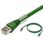 Omron XS6 Green PUR Cat5 Cable SFTP, UTP, 2m Male RJ45/Male RJ45