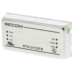 Recom RP20-FW DC-DC Converter, 12V dc/ 1.67A Output, 9 → 36 V dc Input, 20W, Through Hole, +105°C Max Temp -40°C