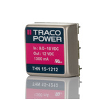 TRACOPOWER THN 15 DC-DC Converter, 12V dc/ 1.3A Output, 9 → 18 V dc Input, 15W, Through Hole, +85°C Max Temp