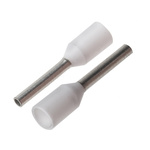 JST, FTR Insulated Crimp Bootlace Ferrule, 8mm Pin Length, 1mm Pin Diameter, 0.5mm² Wire Size, White