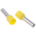 Weidmuller Insulated Crimp Bootlace Ferrule, 12mm Pin Length, 3.5mm Pin Diameter, 6mm² Wire Size, Yellow