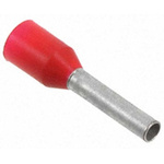TE Connectivity Insulated Crimp Bootlace Ferrule, 8mm Pin Length, 1.4mm Pin Diameter, 1mm² Wire Size, Red