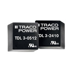 TRACOPOWER TDL 3 DC-DC Converter, 12V dc/ 250mA Output, 4.5 → 10 V dc Input, 3W, Through Hole, +80°C Max Temp