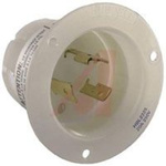 Flanged Inlet; 20 A; 250 VAC; L6-20P; White; Brass; Steel-Nickel Plated; Brass