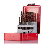 RS PRO 19-Piece Twist Drill Bit Set for Metal, 10mm Max, 1mm Min, HSS-E Cobalt Bits