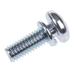 RS PRO M4 x 12mm Zinc Plated Steel Pan Head Sems Screw, Spring Washer