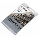 Bosch 10-Piece Twist Drill Bit Set for Metal, 10mm Max, 1mm Min, Steel Bits