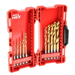 Milwaukee 10-Piece Twist Drill Bit Set for Metal, 10mm Max, 3mm Min, HSS-G Bits