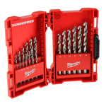 Milwaukee 19-Piece Twist Drill Bit Set for Multi-Material, 10mm Max, 1mm Min, Metal Bits